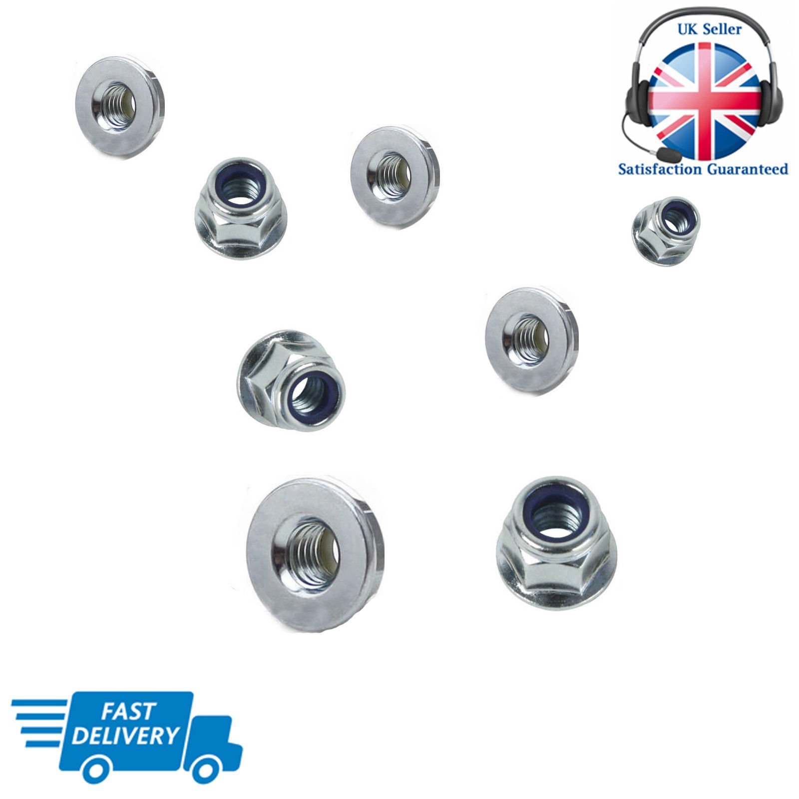 Flange Nylon Lock Nuts ZINC Plated Flanged Insert Locking Nut