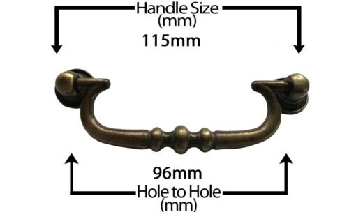 Cabinet Drawer Handle Solid Vintage Old Brass 403G BR - Image 4