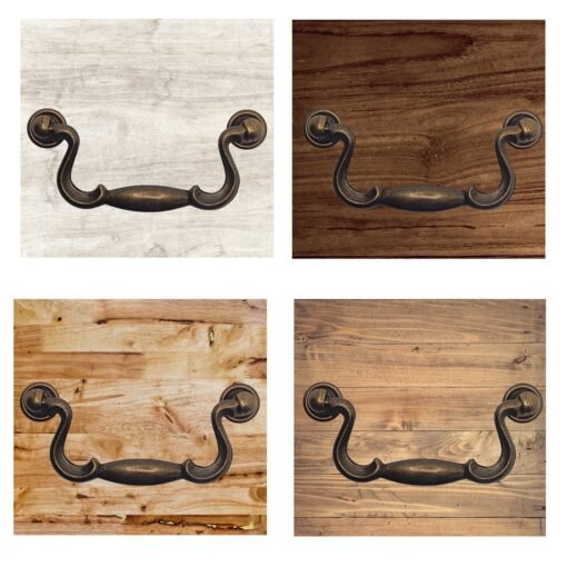 Vintage Drawer Handle Old Brass 644-07 - Image 3