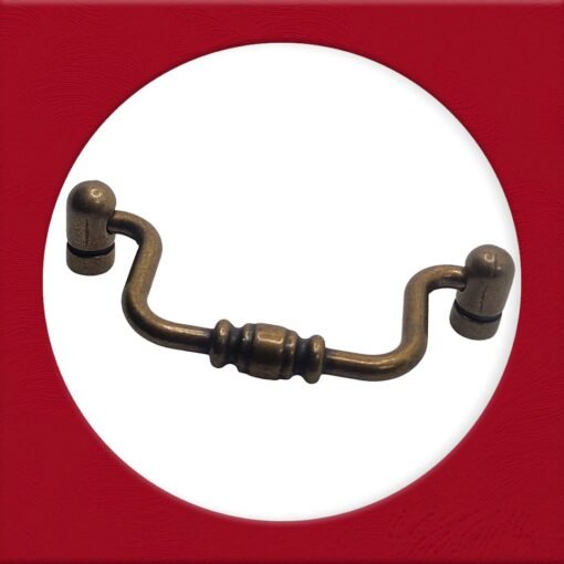 Vintage Cabinet Handle Old Brass 645-28 - Image 7