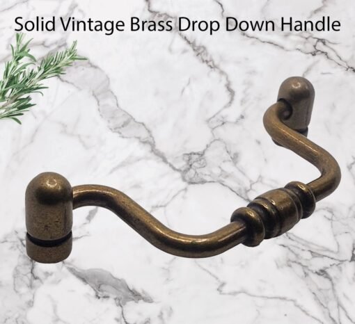 Vintage Cabinet Handle Old Brass 645-28 - Image 2