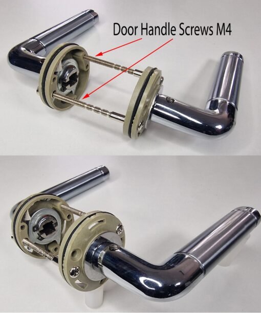 M4 Door Handle Screws Male Female Connecting Chrome 60mm - Image 2
