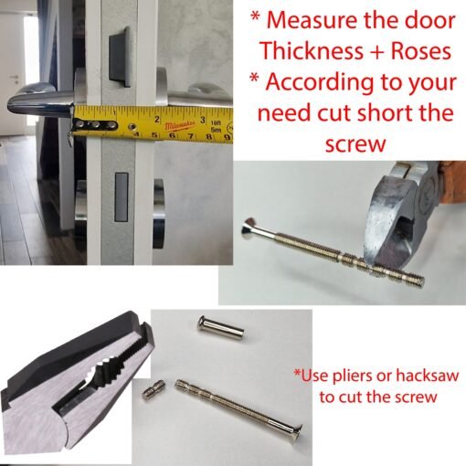 M4 Door Handle Screws Male Female Connecting Chrome 60mm - Image 4