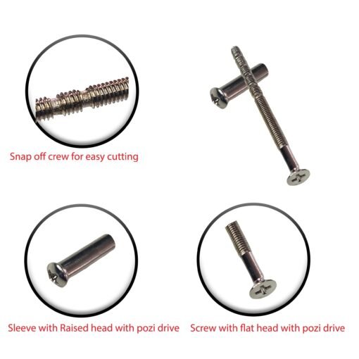 M4 Door Handle Screws Male Female Connecting Chrome 60mm - Image 5