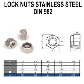 Lock Nuts Self Locking A4 Marine 316 Nyloc Nylon Insert Nut - Universal 