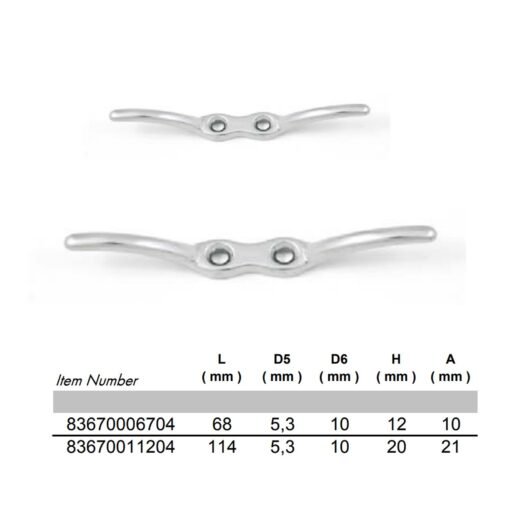 Flag Halyard Rope Cleat 68mm,112mm Stainless Steel A4 Marine Grade - Image 2