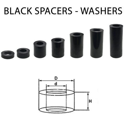 Black Nylon SPACERS Plastic Standoff Washers ( pack of 10) - Image 4