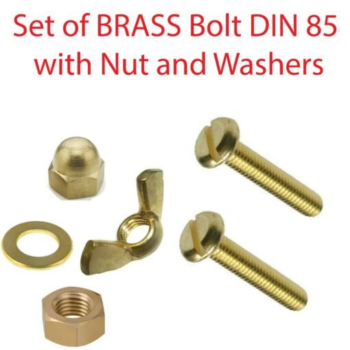 BRASS SLOTTED Bolts Cheese Slot PAN HEAD Machine Screw Nut Washers - Image 2