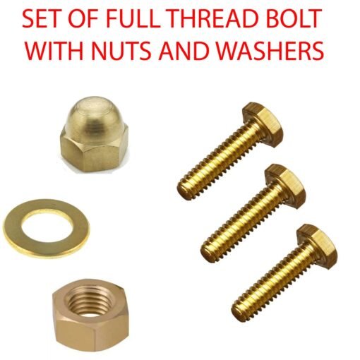 HEX HEAD BRASS Bolts Full Thread With Nuts and Washers - Image 4
