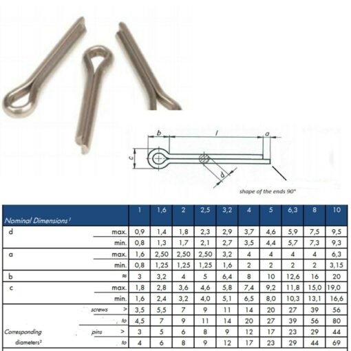 Split Pins Cotter Pins Marine Stainless Steel A4 - Image 2
