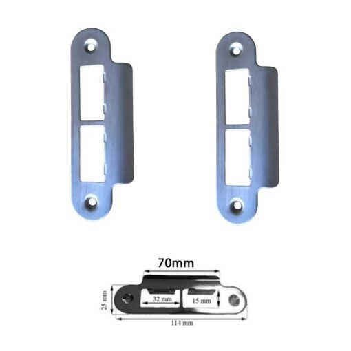Satin Chrome Strike Plate Round Long - Image 2