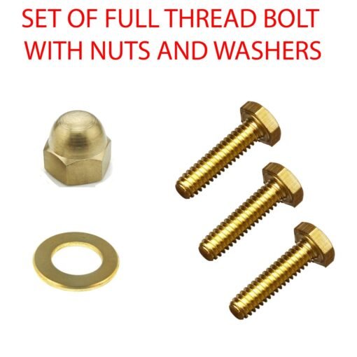 HEX HEAD BRASS Bolts Full Thread With Nuts and Washers - Image 3