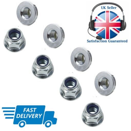 Flange Nylon Lock Nuts ZINC Plated Flanged Insert Locking - Image 3