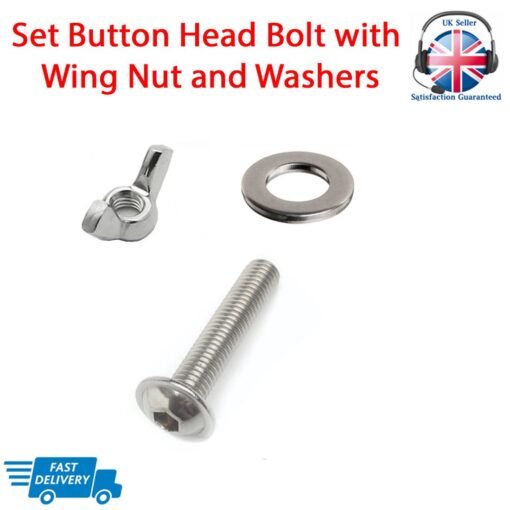 BUTTON HEAD Bolts Nuts and Washers A2 Stainless Steel Pack - Image 3