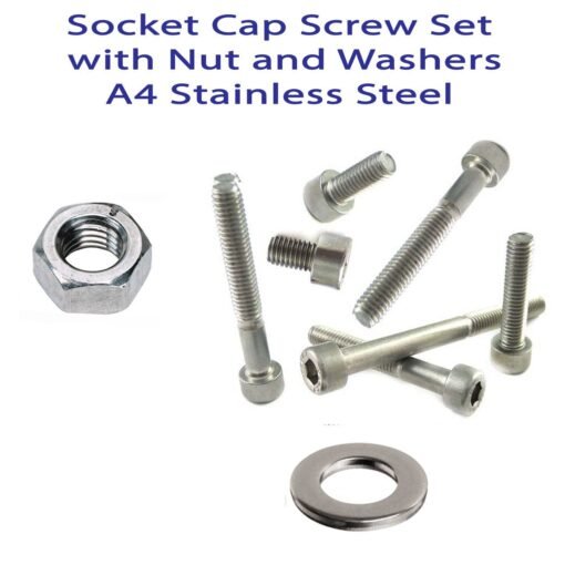 Set MARINE A4 STAINLESS Socket Cap Bolts with Nuts and Washer - Image 4