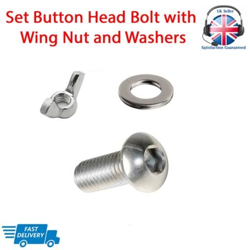 Set Screw BUTTON HEAD Bolt With Nuts and Washers - Image 3