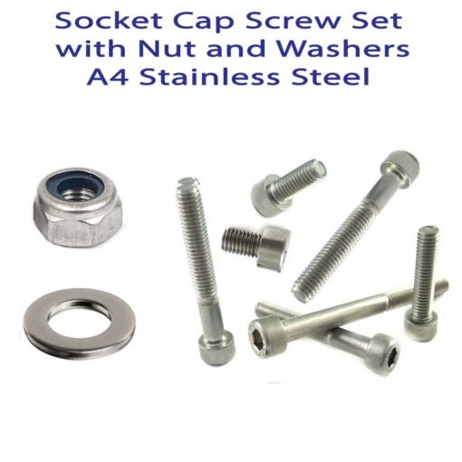 Set MARINE A4 STAINLESS Socket Cap Bolts with Nuts and Washer - Image 6