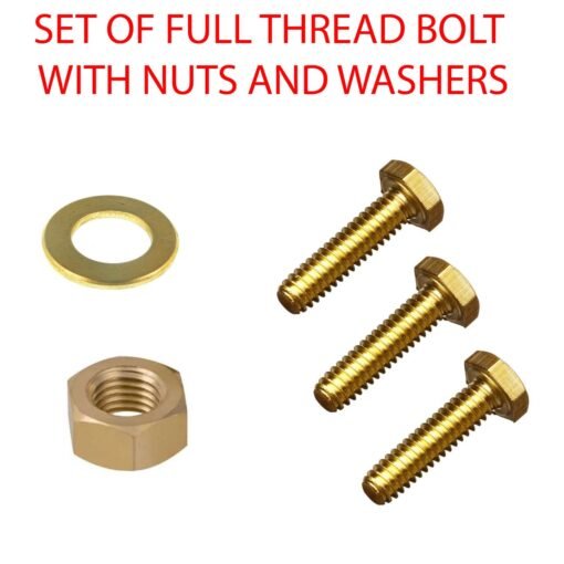 HEX HEAD BRASS Bolts Full Thread With Nuts and Washers - Image 2
