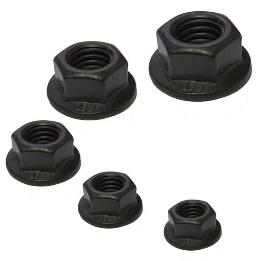 Black Serrated Flange Nuts Stainless Steel  M3, M4, M5, M6, M8, M10