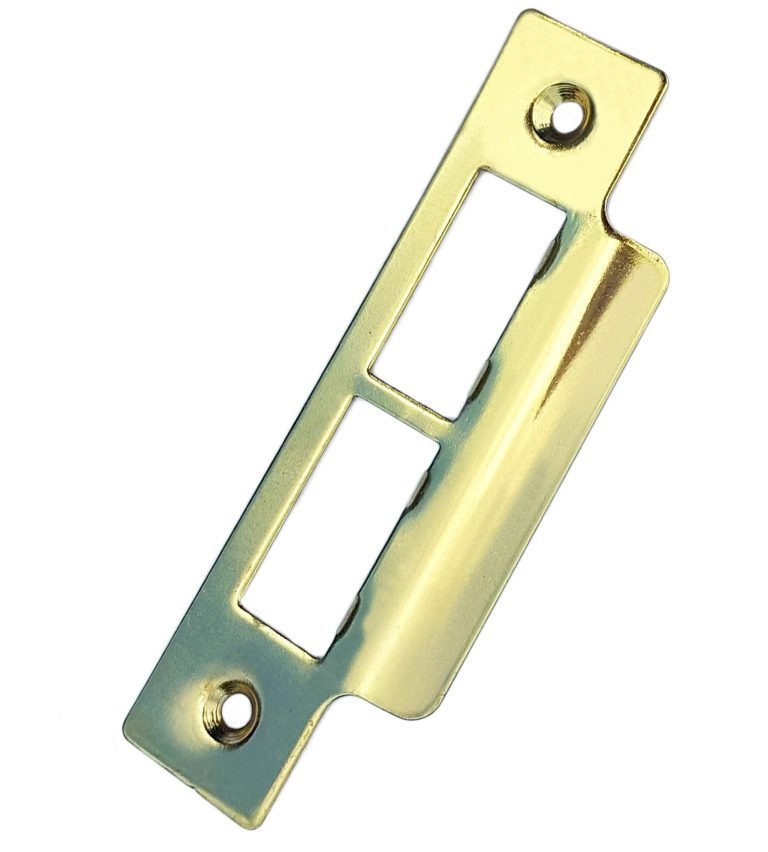 polished-brass-double-strike-plate-universal-hardware