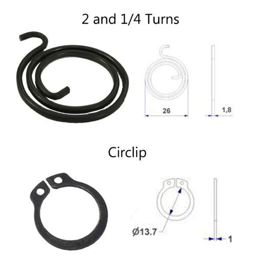 2.25 Turns Door Handle Springs Repair Kit Plus Circlip ( 6 x 2.25 turn, 1.8mm thick coils plus 6 Circlip) - Image 2