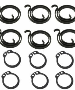 Door Handle Springs Repair Kit plus Circlip ( 6 x 2.5 turn, 3mm thick coils and 6 Circlips)