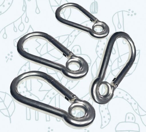 Eye Snap Carabiner Hook Clip Heavy Duty Stainless Steel with Spring Eyelet  A4 Marine Grade - Image 5