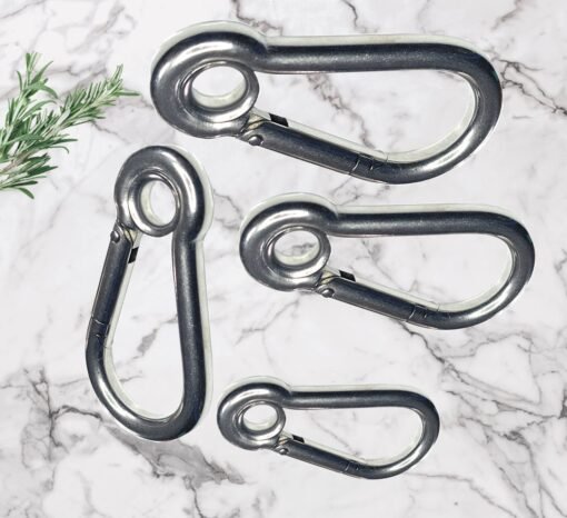 Eye Snap Carabiner Hook Clip Heavy Duty Stainless Steel with Spring Eyelet  A4 Marine Grade - Image 7