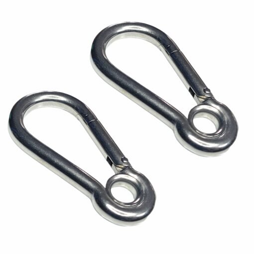 Eye Snap Carabiner Hook Clip Heavy Duty Stainless Steel with Spring Eyelet  A4 Marine Grade - Image 8