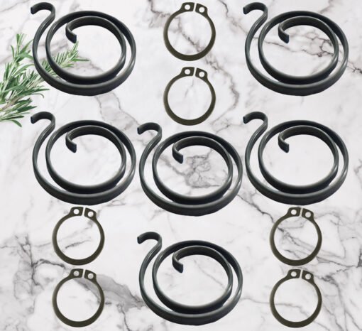 2 Turns Door Handle Springs Repair Kit Plus Circlip 2mm Thick ( 6 x 2 Turns plus 6 Circlips) - Image 4