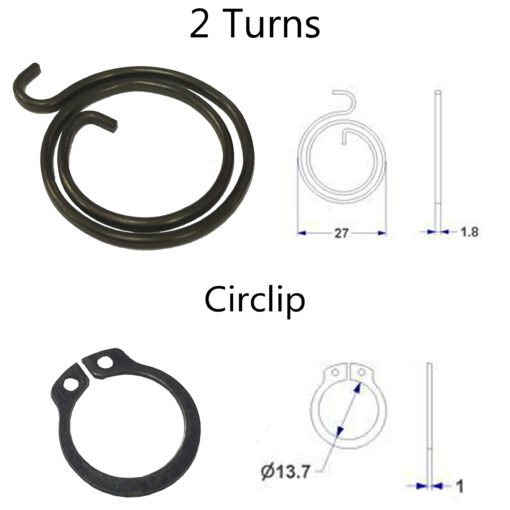 2 Turns Door Handle Springs Repair Kit Plus Circlip 1.8mm Thick ( 6 x 2Turns plus 6 Circlips) - Image 5