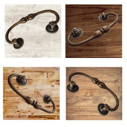 Vintage Brass Drawer Handles Old Brass Finish 411 - Image 7