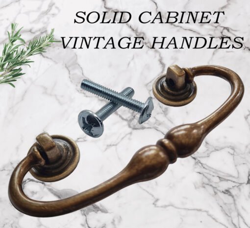 Vintage Brass Drawer Handles Old Brass Finish 411 - Image 4