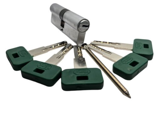 Euro Lock Cylinders Security Door with Brass Body Chrome Satin Finish - Image 3