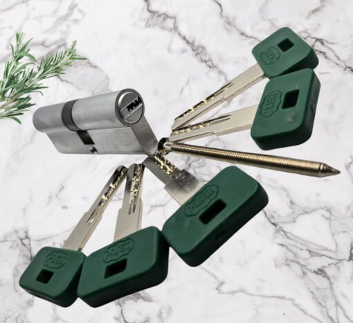 Euro Lock Cylinders Security Door with Brass Body Chrome Satin Finish - Image 5