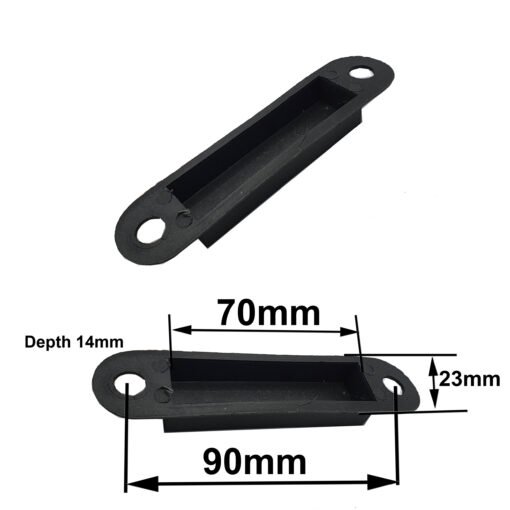 Dust Box Door Latch Keep Strike Black Plastic Small 115mm - Image 6