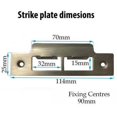 Black Strike Plate Double Long 114mm Satin Finish - Image 2