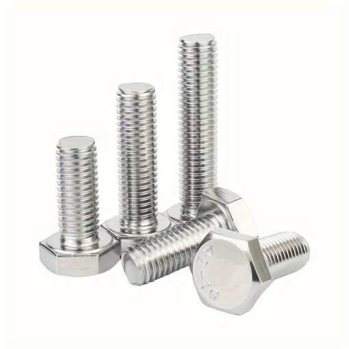 Hex head bolts set with Nylon Nuts and Washers Stainless Steel Fully Threaded Bolt (Pack of 5) - Image 4